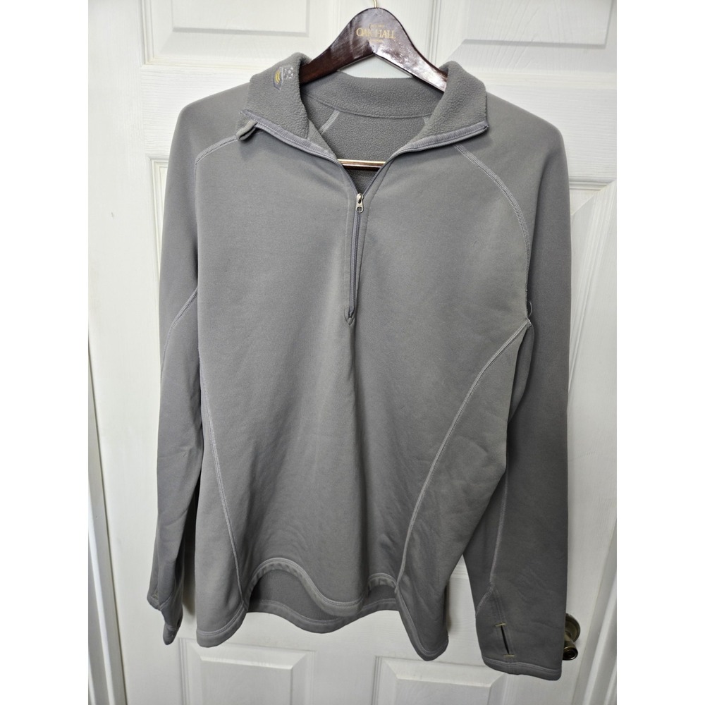 Men's Mountain Hardware Quarter Zip Fleece Size 2XL Grey Thumb Holes